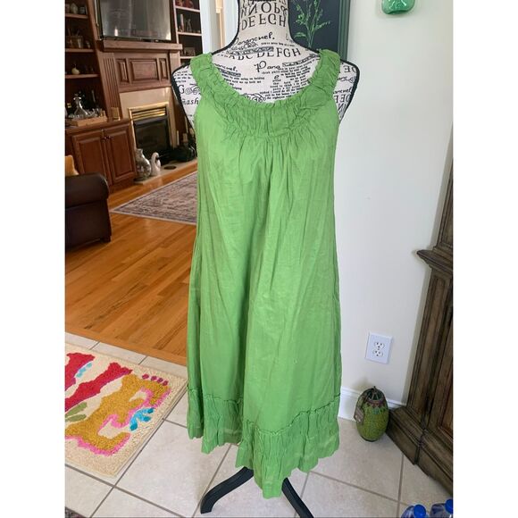 Talbots Crinkle Sundress Sleeveless Light Green - Picture 10 of 10